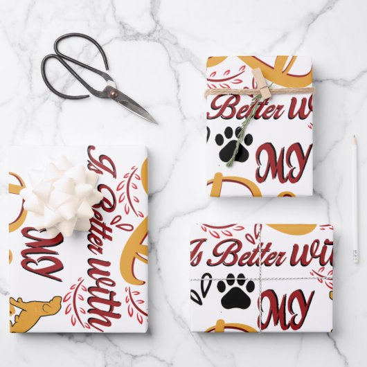 Het leven is beter met mijn honden inpakpapier vel (Voorkant)