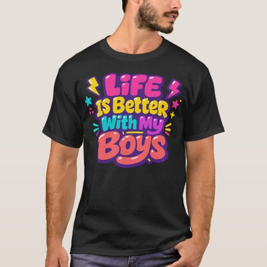 Het Leven Is Beter Met Mijn Jongens Moeder Van Jon T-shirt (Voorkant)
