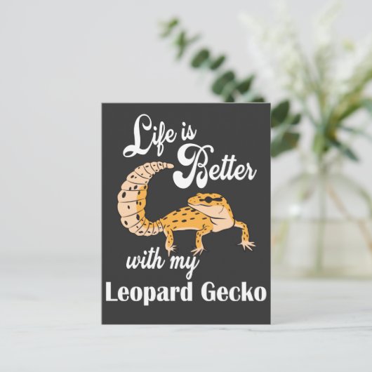 Het leven is beter met mijn Leopard Gecko Briefkaart (Staand voorkant)