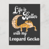 Het leven is beter met mijn Leopard Gecko Briefkaart (Voorkant)