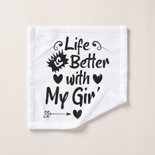 Het leven is beter met mijn meiden washandje (Wasdoekje)