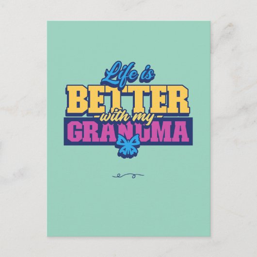 Het leven is beter met mijn oma Moederdag Briefkaart (Voorkant)