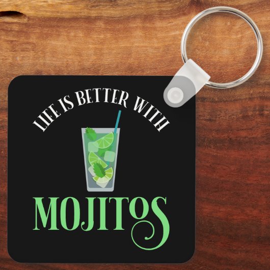 Het leven is beter met Mojitos Sleutelhanger (Achterkant)