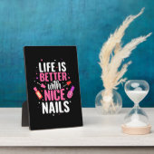 Het leven is beter met mooie nagels fotoplaat (Zijkant)