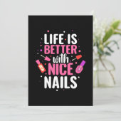 Het leven is beter met mooie nagels kaart (Staand voorkant)