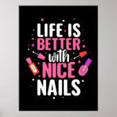 Het leven is beter met mooie nagels poster (Voorkant)