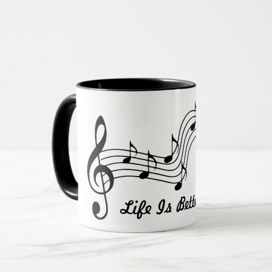 Het leven is beter met muziek mok (Voorkant links)