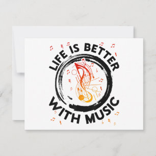 Het leven is beter met Muzieknoten Musician Music  Feestdagenkaart