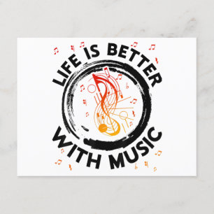 Het leven is beter met Muzieknoten Musician Music  Informatiekaartje