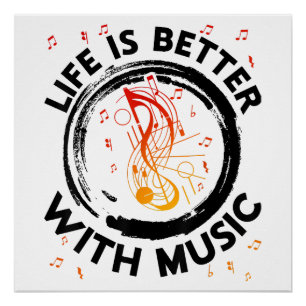 Het leven is beter met Muzieknoten Musician Music  Perfect Poster
