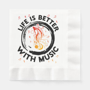 Het leven is beter met Muzieknoten Musician Music Servet