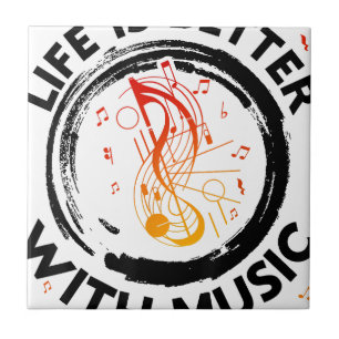 Het leven is beter met Muzieknoten Musician Music Tegeltje
