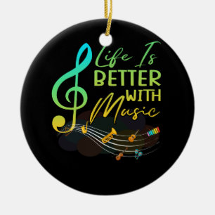 Het leven is beter met muziektheorie muzikant lera keramisch ornament