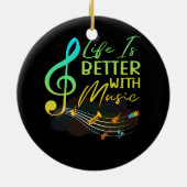 Het leven is beter met muziektheorie muzikant lera keramisch ornament (Achterkant)