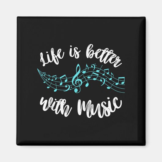 Het leven is beter met muzikant Quote Clef Note Magneet (Voorkant)