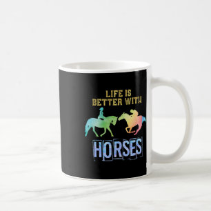 Het leven is beter met paarden Animal Paardrijden  Koffiemok