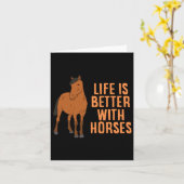 Het leven is beter met paarden en funny Horseback  Kaart (Gele Bloem)