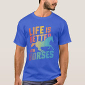Het leven is beter met paarden meisjes paardrijden t-shirt (Voorkant)