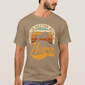 Het leven is beter met paarden Paardenrennen vrien T-shirt