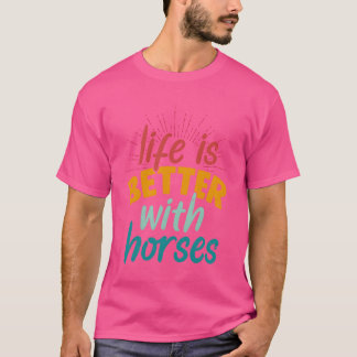 Het leven is beter met paarden paardrijden meisje t-shirt
