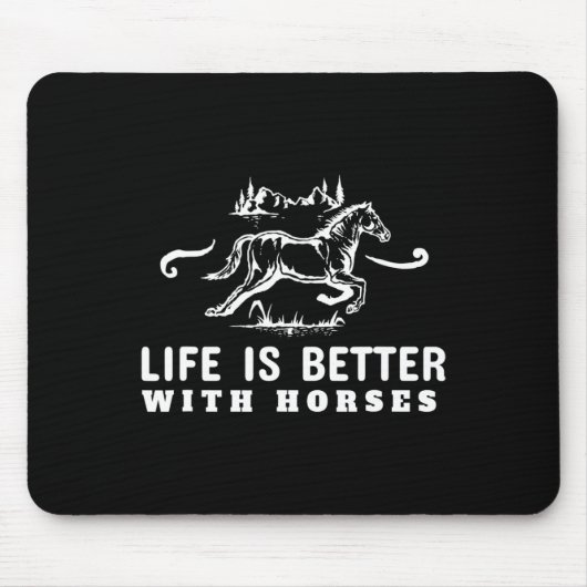 Het leven is beter met paardenrennen. muismat (Voorkant)