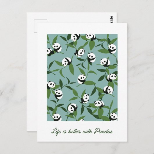 Het leven is beter met Panda Briefkaart (Voorkant / Achterkant)