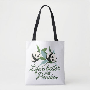 Het leven is beter met Panda Tote Bag