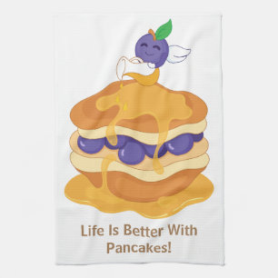 Het leven is beter met pannenkoeken die grappig zi theedoek