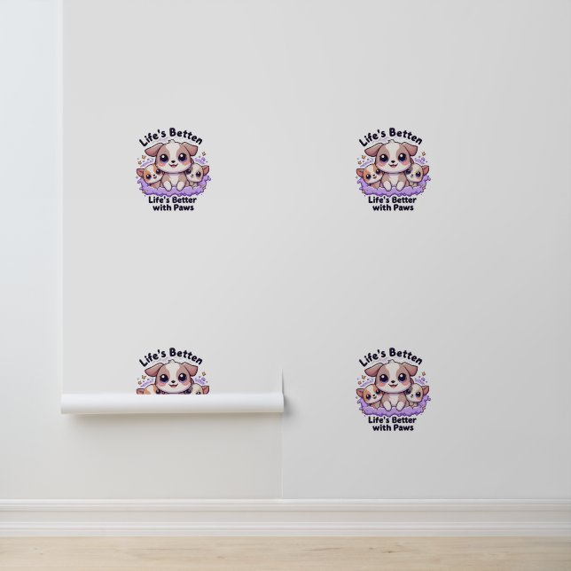 Het leven is beter met Paws Puppy Schattige honden Behang (Applicatie)