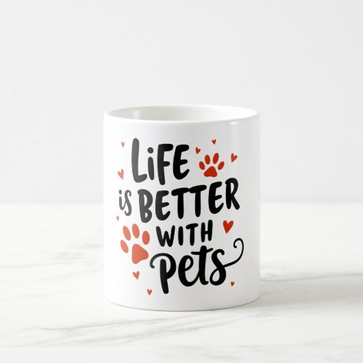 Het leven is beter met Pets Mok - Schattige rood h (Center)