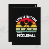 Het leven is beter met Pickleball Briefkaart (Voorkant / Achterkant)