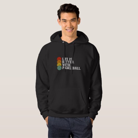Het leven is beter met Pickleball - Funny Pickleba Hoodie (Voorkant volledig)