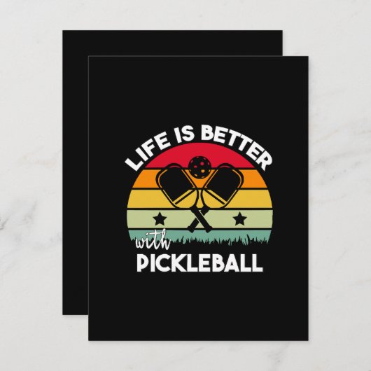 Het leven is beter met Pickleball Informatiekaartje (Voorkant / Achterkant)