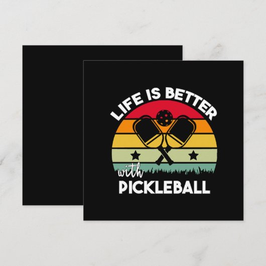 Het leven is beter met Pickleball Kaart (Voorkant / Achterkant)