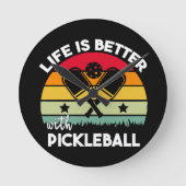 Het leven is beter met Pickleball Ronde Klok (Voorkant)