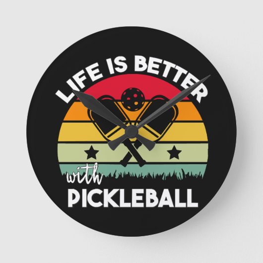 Het leven is beter met Pickleball Ronde Klok (Voorkant)