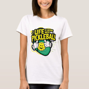Het leven is beter met pickleball t-shirt