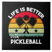 Het leven is beter met Pickleball Tegeltje (Voorkant)
