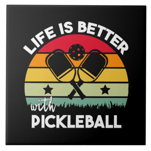 Het leven is beter met Pickleball Tegeltje (Voorkant)
