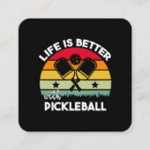 Het leven is beter met Pickleball Vierkante Visitekaartje (Voorkant)