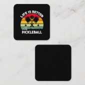 Het leven is beter met Pickleball Vierkante Visitekaartje (Voorkant / Achterkant)