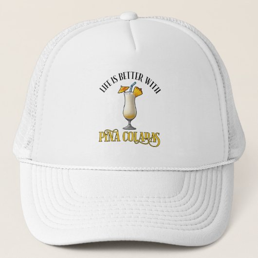 Het Leven Is Beter Met Pina Coladas Trucker Pet (Voorkant)