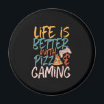 Het leven is beter met Pizza en Gaming Grapny Game Magneet<br><div class="desc">Het leven is beter met Pizza en Gaming. Grappig en grappig design voor gamers, gaminggeeks en nerds. Deze coole en geweldige koopwaar is geweldig voor iedereen die graag videospelletjes speelt en pizza eet. Ideaal om nationale videogames te vieren terwijl je pizza eet op de bank. Geweldig kerstcadeau en verjaardagsgeschenk voor...</div>