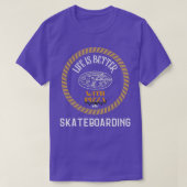Het leven is beter met Pizza en Skateboarden T-shirt (Design voorkant)
