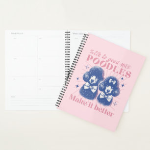 Het leven is beter met Poedels Retro Typografie Planner
