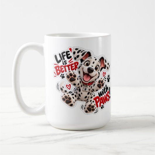 🐾☕ Het Leven Is Beter Met Pootjes Dalmatiër Mok � (Links)