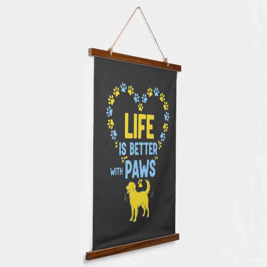 Het leven is beter met poten hangend wandkleed (Gebogen)