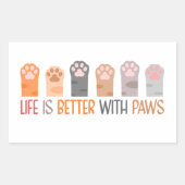 Het leven is beter met poten rechthoekige sticker (Voorkant)