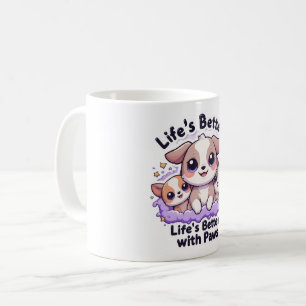 Het leven is beter met poten Schattigee puppy-Mok  Koffiemok