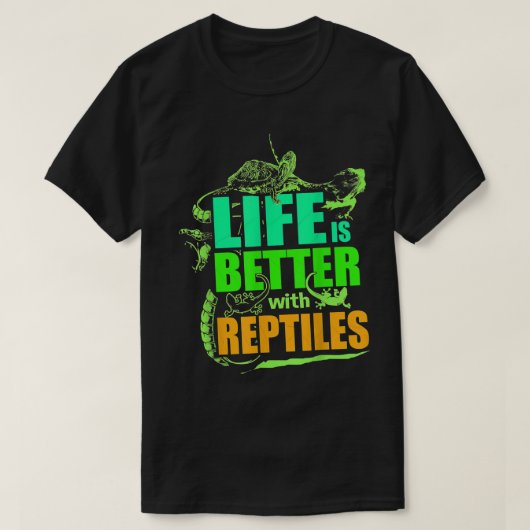 Het leven is beter met reptielen Leopard Gecko T-shirt (Design voorkant)